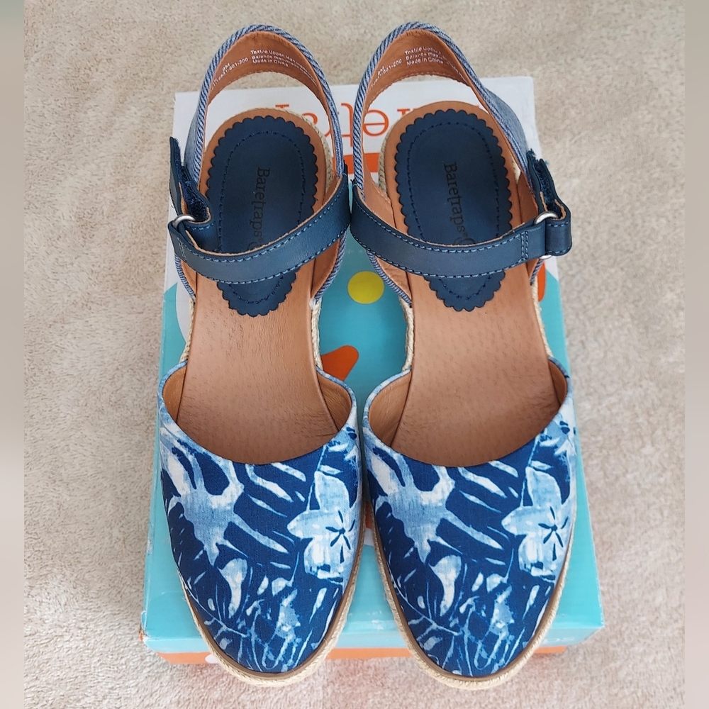 Baretraps Ocean In Hawaii Women's Size 9 Blue Wedge Espadrille Shoes - Picture 3 of 15